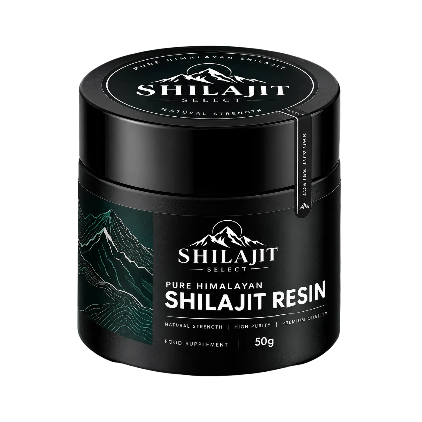 Konzeptdetail von Glas und Deckel von Shilajit Select